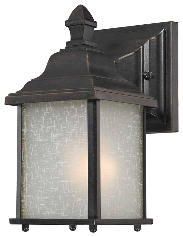 Charleston Outdoor 1 Light Wall Sconce in Winchester with White Linen Glass   Traditional   Outdoor Wall Lights And Sconces   by LAMPS EXPO  Houzz