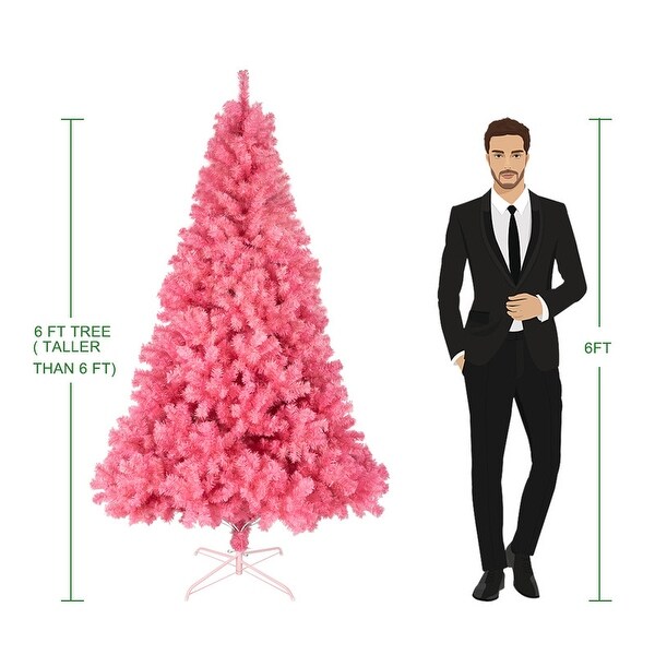 6ft Pink Artificial Christmas Tree with 1000 Branchs