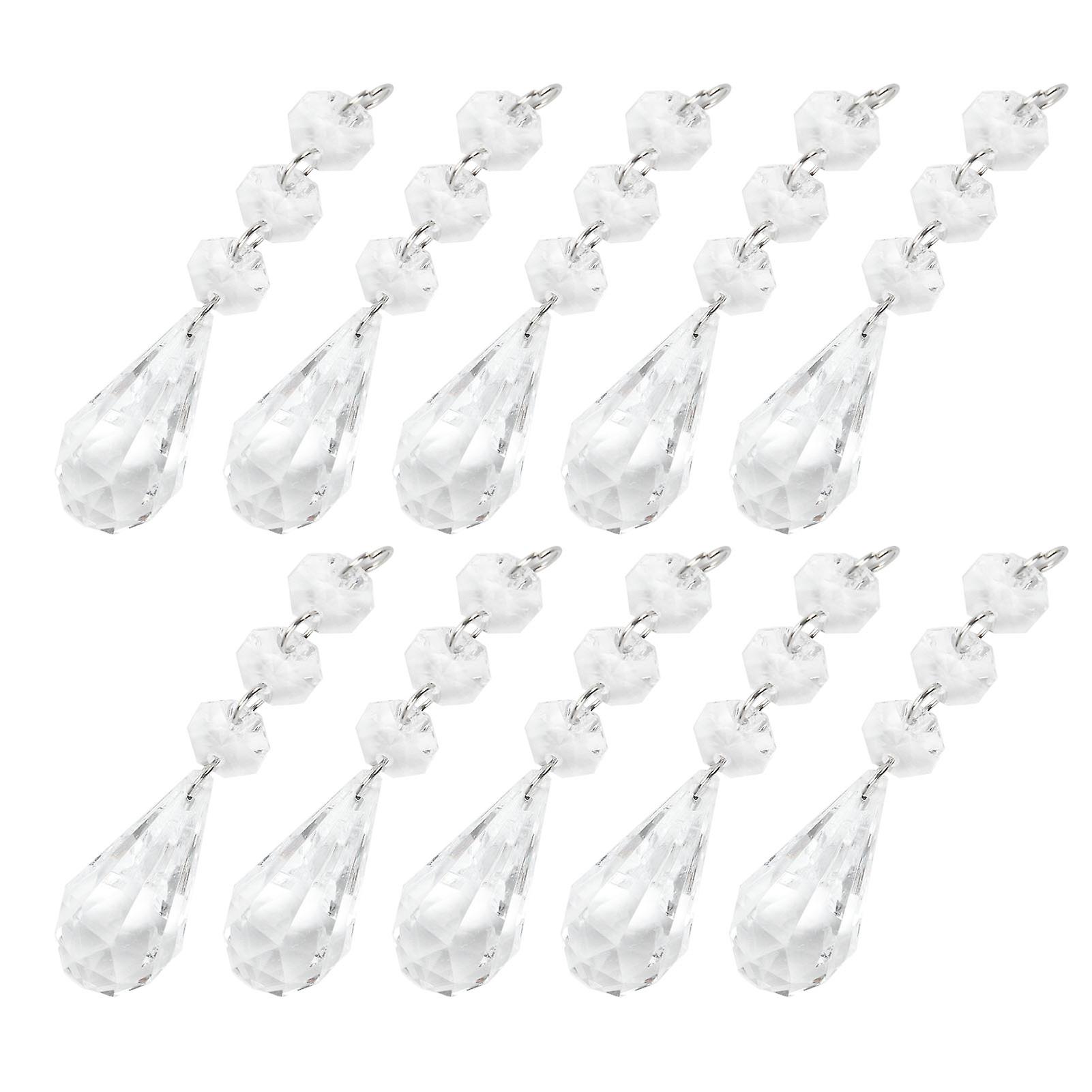 10pcs / Bag Acrylic Teardrop Chandelier Pendant Hanging Beads Ceiling Lamp Decoration