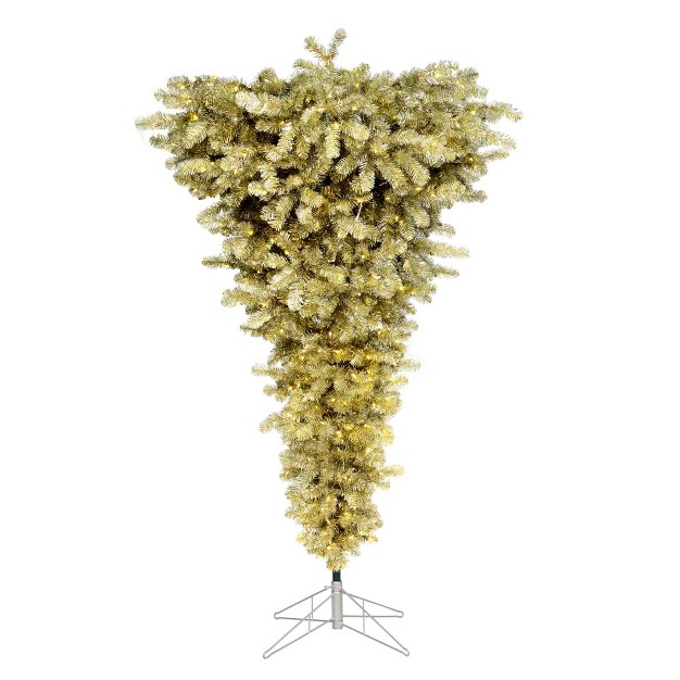 Vickerman Champagne Upside Down Artificial Christmas Tree