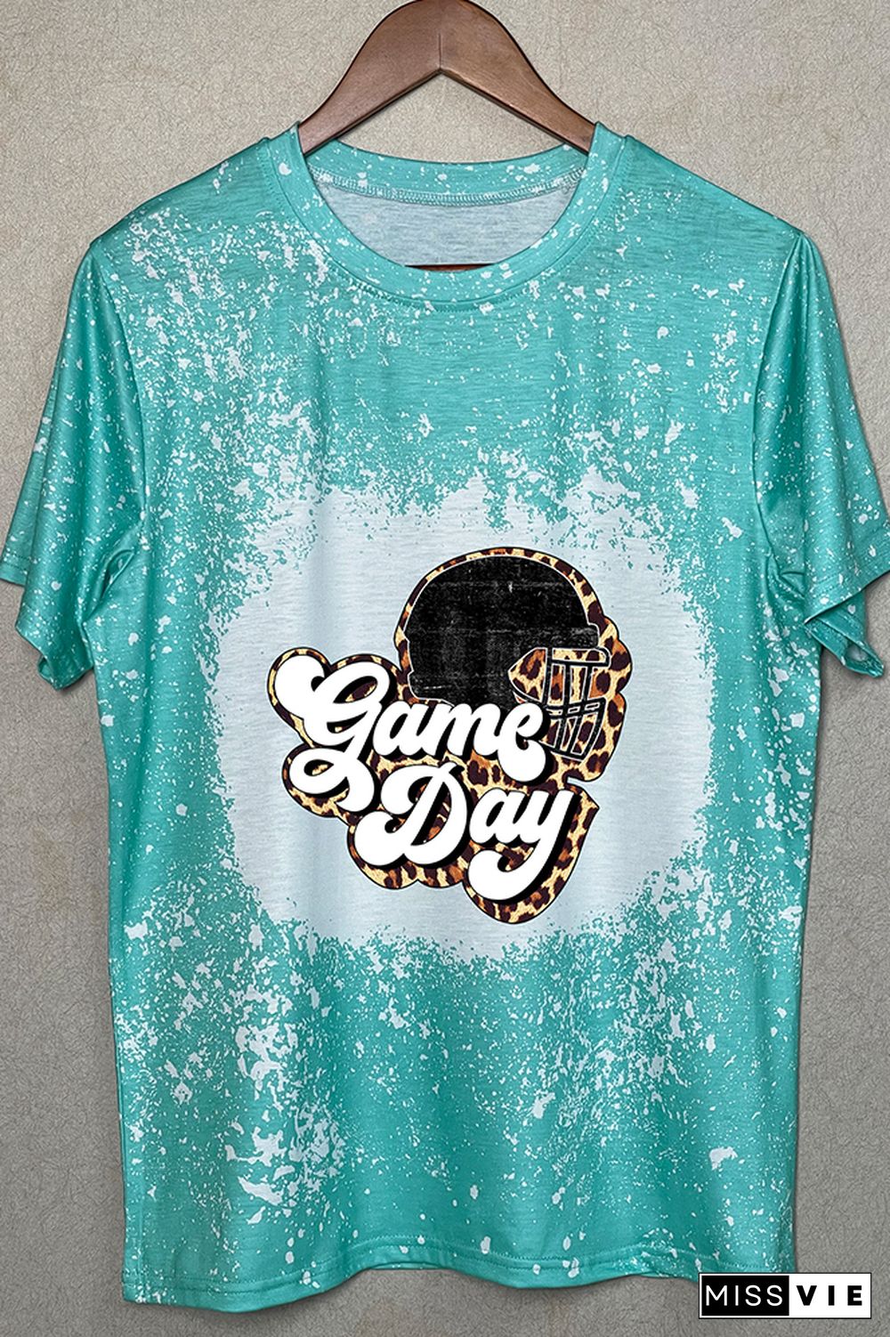 Game Day Helmet Leopard Graphic Tee Wholesale