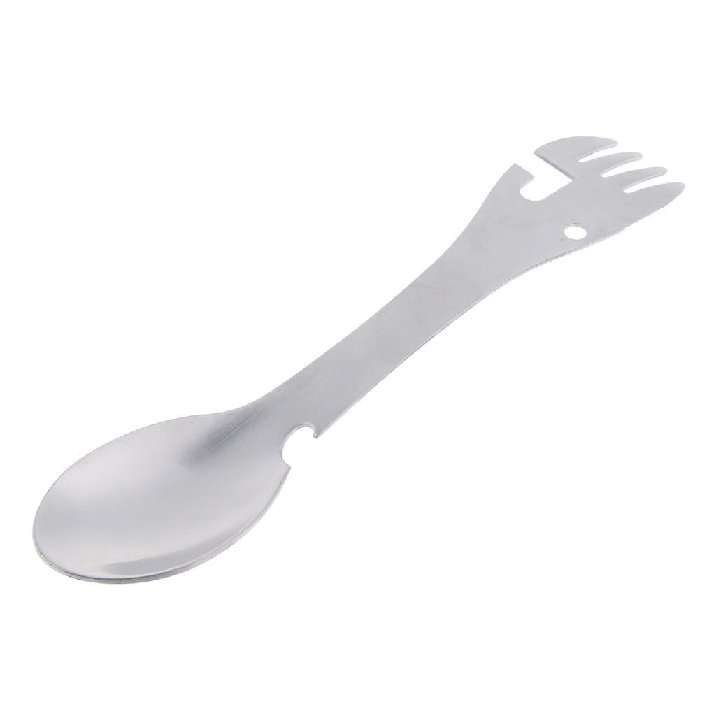 Multifunctional Camping  Spork Titanium Stainless Steel  Portable Outdoor Camping Survival Cookware Utensils