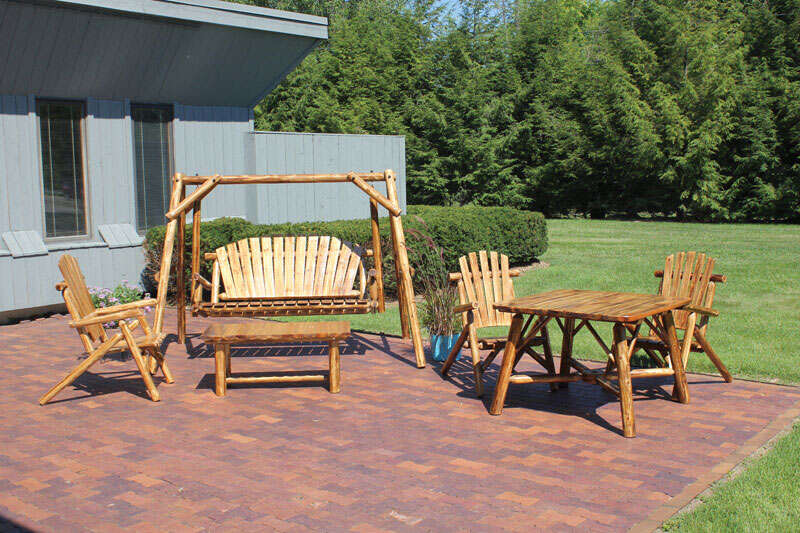 Jack Post Northwoods Brown Wood Frame Log Chair