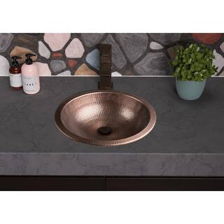 Monarch Abode 16 in. Hand Hammered Rotunda Dual Mount Bathroom Sink in Pure Copper 17094