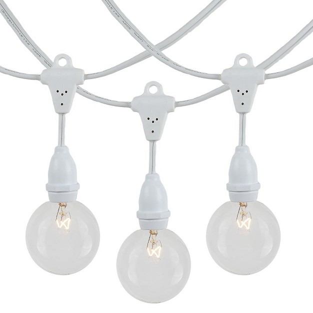 Novelty Lights Globe Outdoor String Lights With 100 Suspended Sockets Suspended White Wire 100 Feet