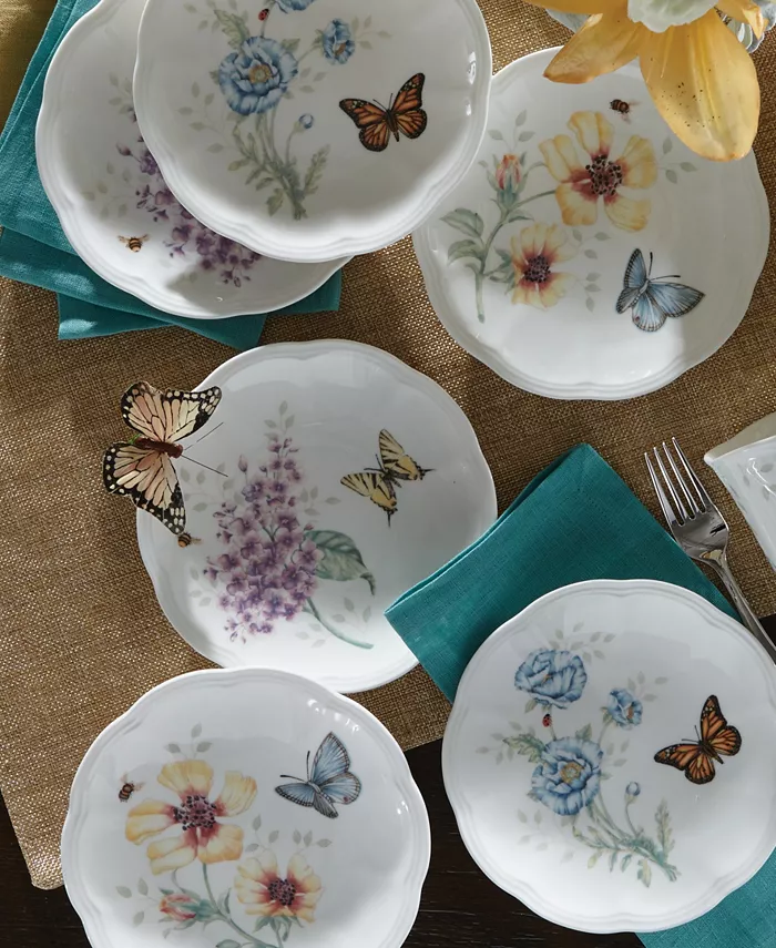 Lenox Butterfly Meadow Set of 6 Tidbit Party Plates