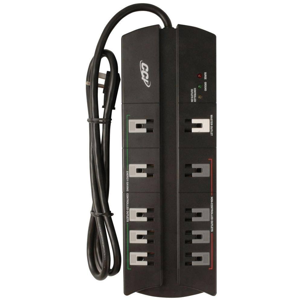 Woods Smart Strip 10-Outlet 3600-Joule Energy Saving Surge Protector with 4 ft. Power Cord 41704