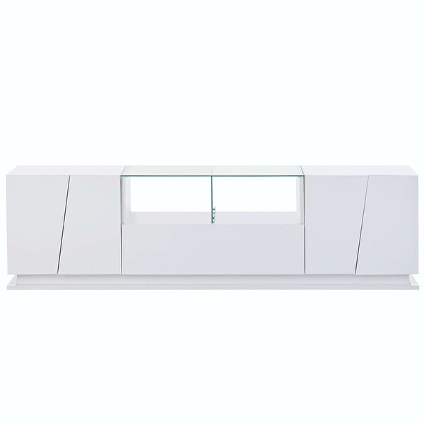 70'' Width Modern High Gloss TV Stand with Tempered Glass