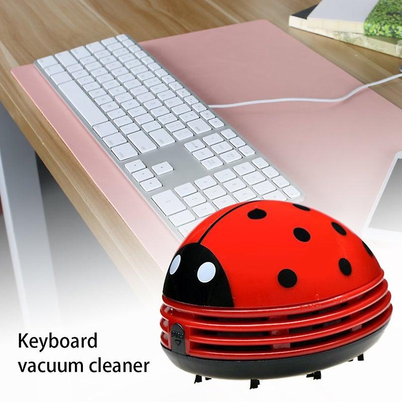 Mini Cute Ladybug Desktop Vacuum Cleaner Dust Collector For Home Office Table Cleaning Brush Size Abs