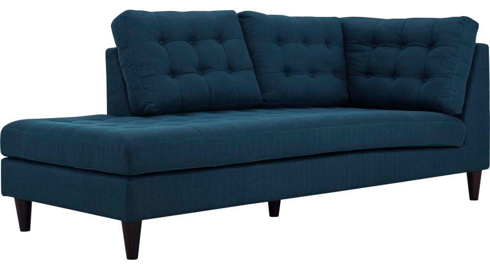 Azure Empress 2 Piece Upholstered Fabric Left Facing Bumper Sectional   Midcentury   Sectional Sofas   by Morning Design Group  Inc  Houzz