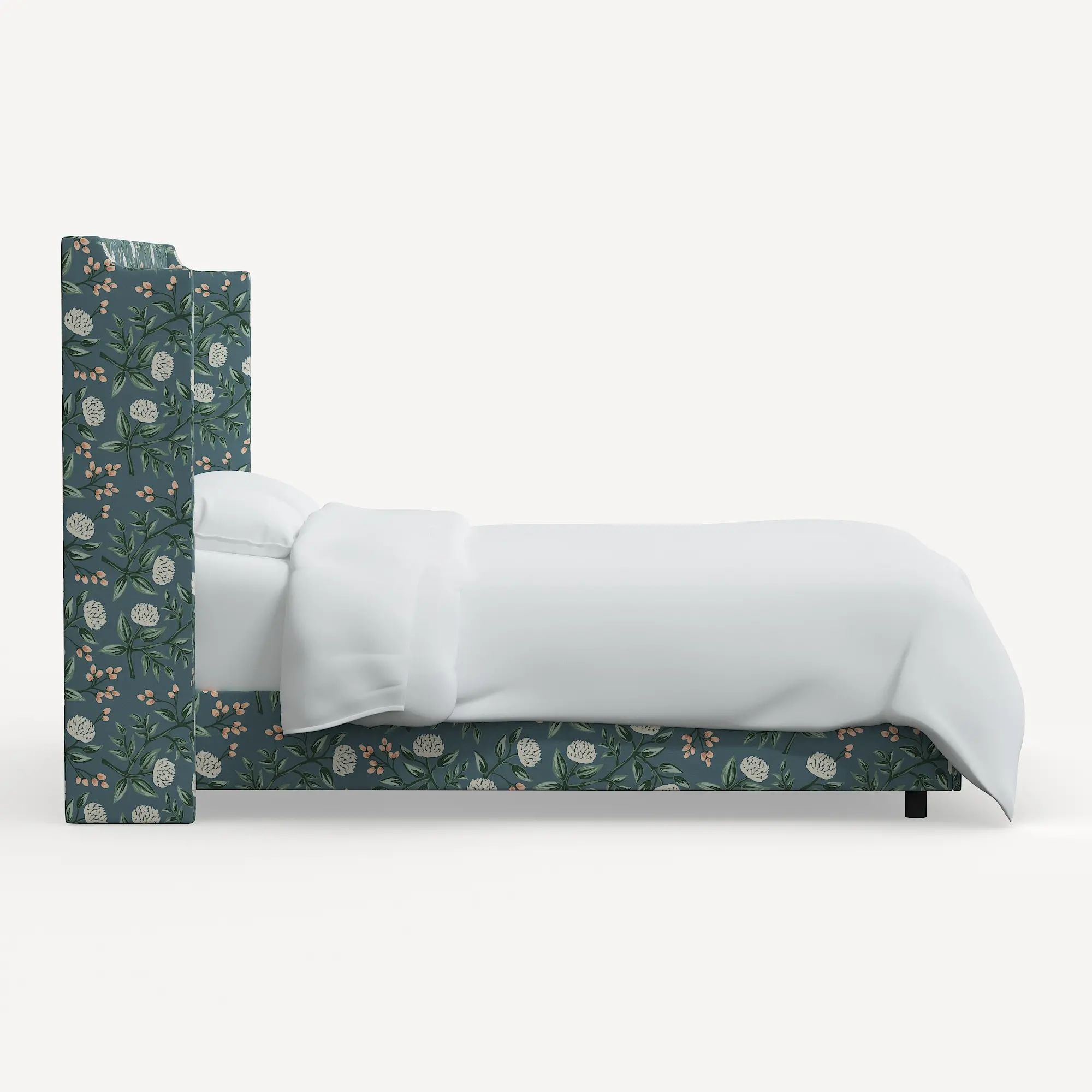 Rifle Paper Co Hawthorne Emerald Peonies Twin Wingback Bed