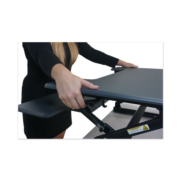 Victor High Rise Height Adjustable Standing Desk with Keyboard Tray， 36