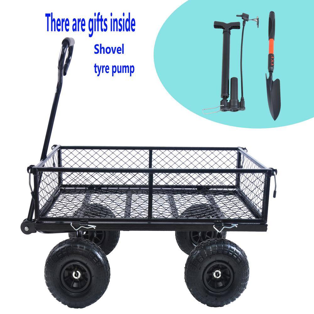 Siavonce Wagon Cart Garden Cart Trucks Make It Easier To Transport Firewood DB-ZX-D0102H2RDDA