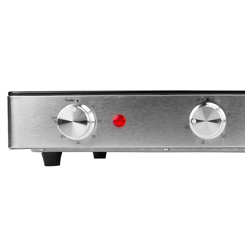 Brentwood Select 1800 Watt Double Infrared Electric Countertop Burner in Stainless Steel with Timer