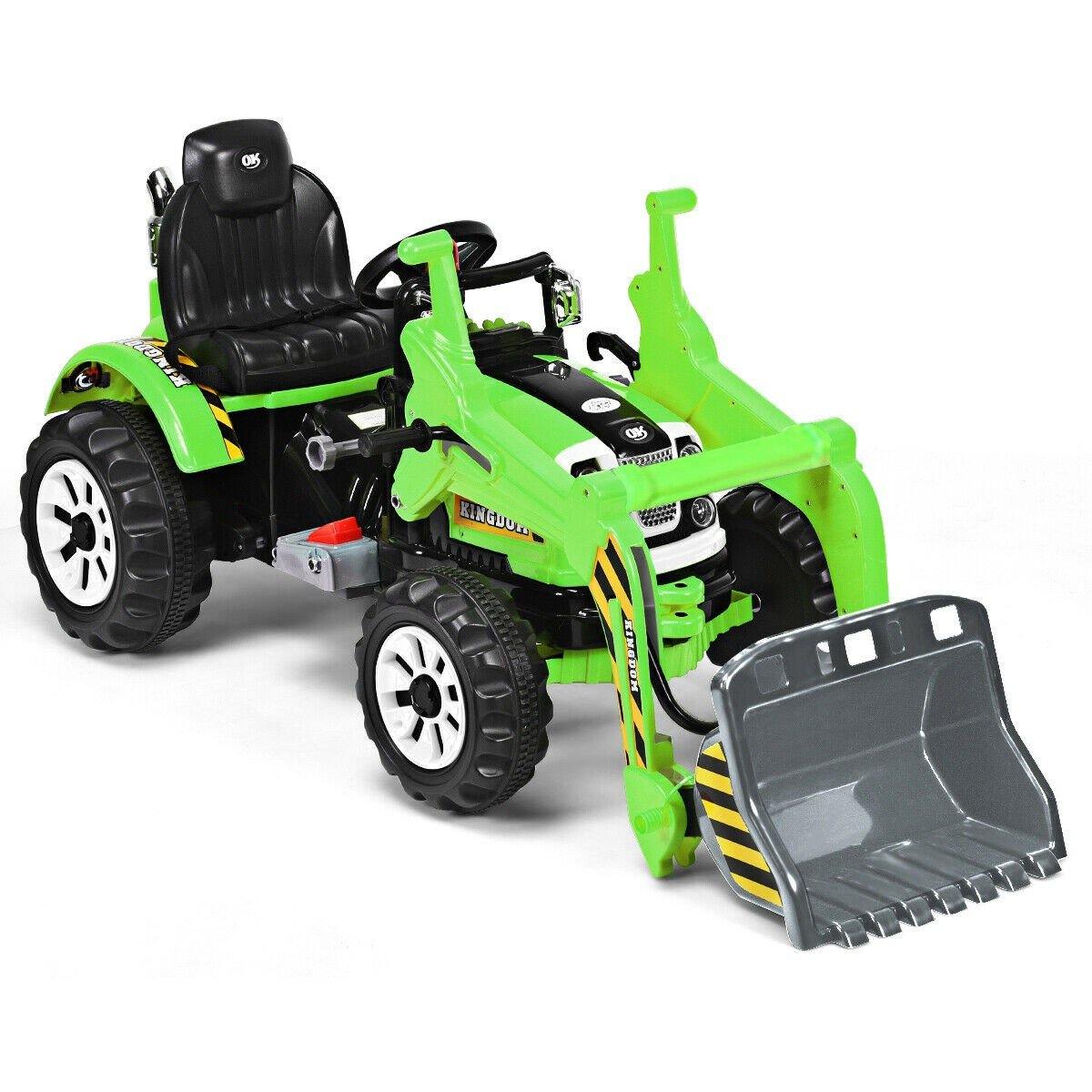 Costzon 12V Battery Powered Kids Ride On Excavator, Electric Truck with High/Low Speed