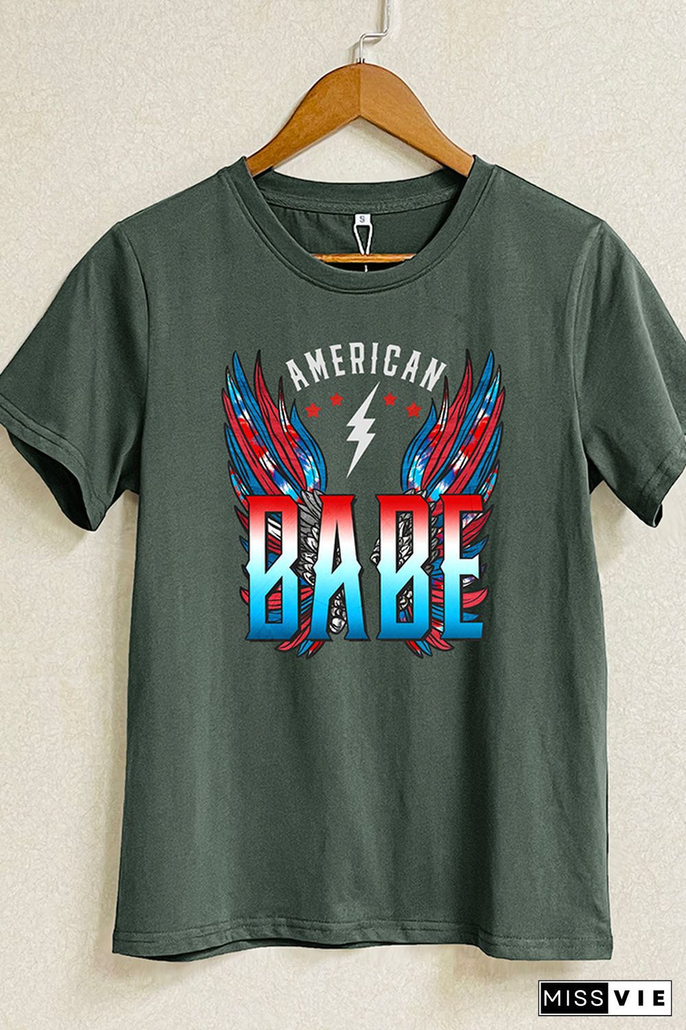 American Babe Retro Wings Short Sleeve Graphic Tee Wholesale