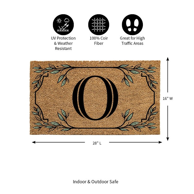 X 16 quot Monogram Coir Mat Letter quot o quot