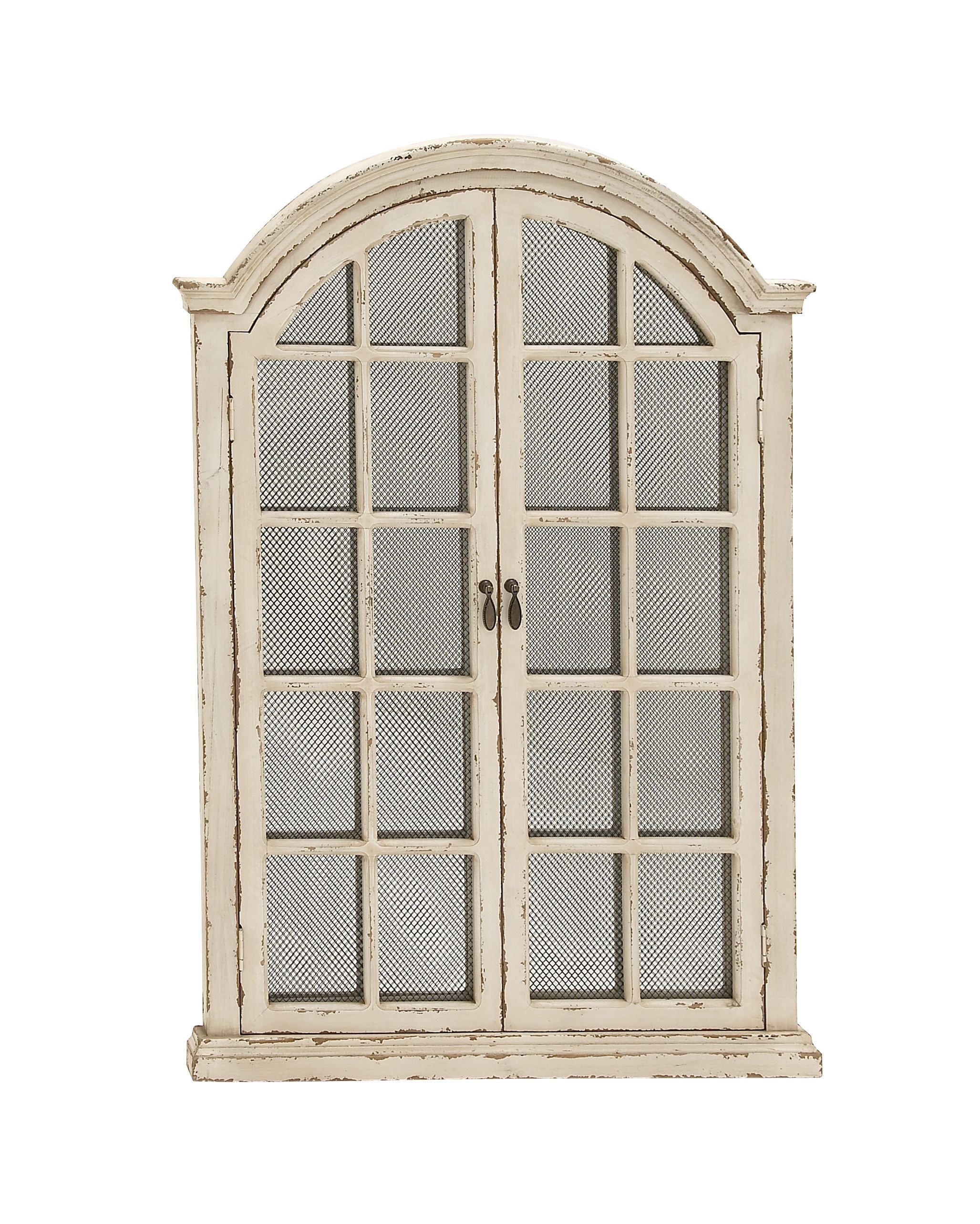 Cream Vintage Wood Wall Mirror 45 x 31