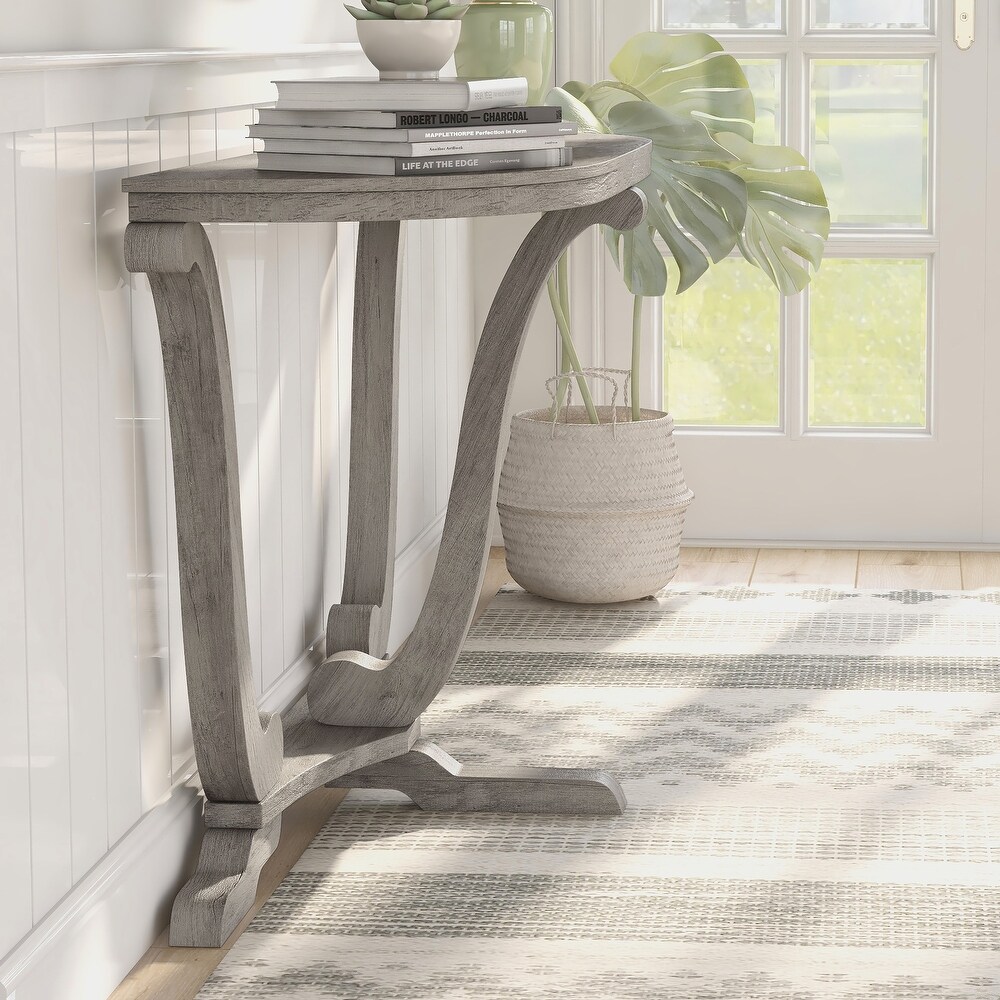 DH BASIC Farmhouse Vintage Grey Oak 48 inch Entryway Console Table by Denhour