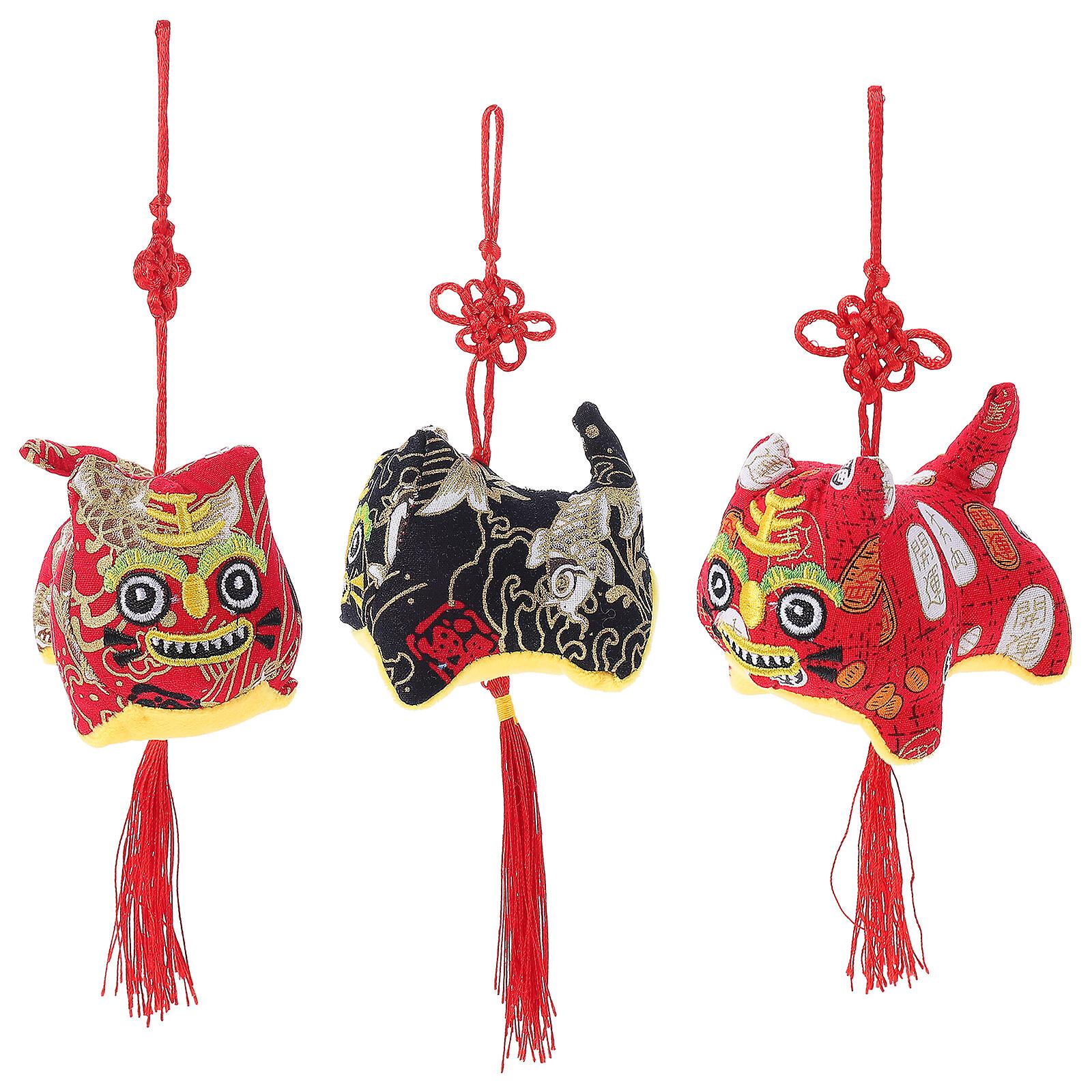 3pcs Cloth Tiger Doll Toy 2022 New Year Tiger Doll Tiger Design Adornment (random Style)