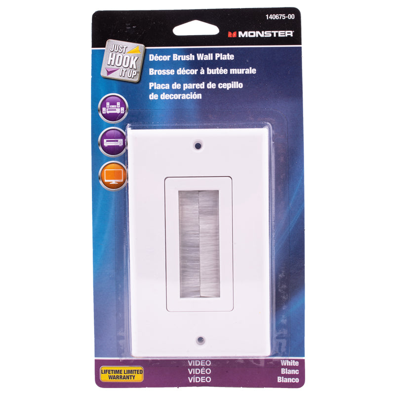 WALL PLATE 1G BRUSH WHT