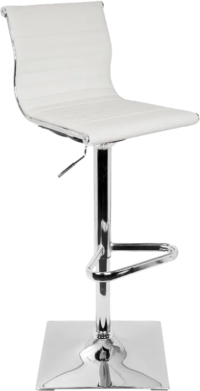 Master White and Chrome Adjustable Bar Stool