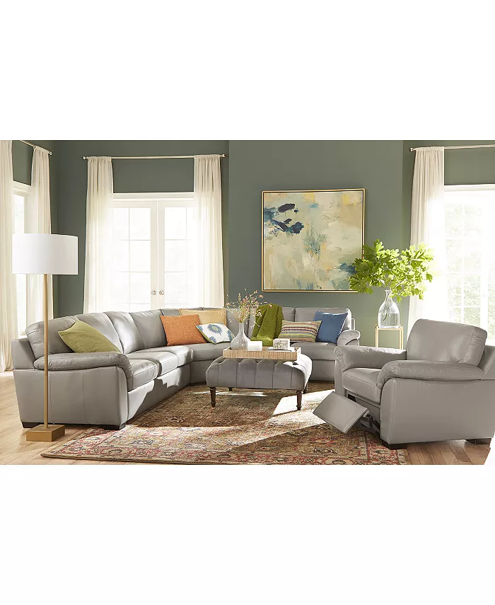 Furniture Lothan 3-Pc. Leather Sectional Sofa