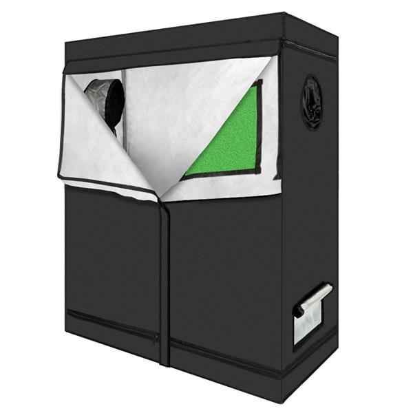 Gosmartware LY-120*60*150cm Home Use Dismountable Hydroponic Plant Growing Tent with Window Green and Black