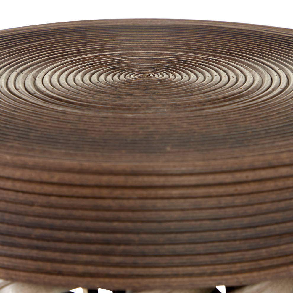 Eclectic Brown Rattan Accent Table 56083   Tropical   Side Tables And End Tables   by Brimfield  ampMay  Houzz