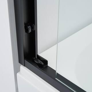 ROSWELL Brescia 60 in. W x 58 in. H Double Sliding Framed Tub Door in Matte Black 807160-BP-MB