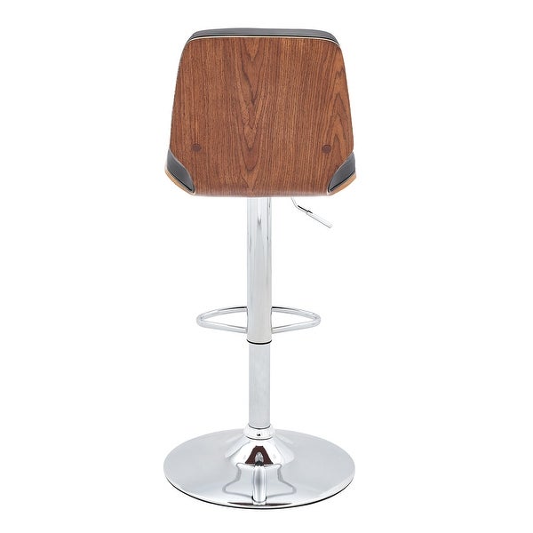 Sabine Adjustable Swivel Faux Leather and Metal Bar Stool