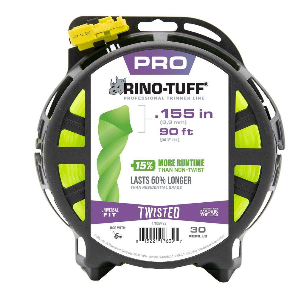 Rino-Tuff Universal Fit 0.155 in. x 90 ft. Pro Twisted Line for Gas and Select Cordless String Grass TrimmerLawn Edger 17639