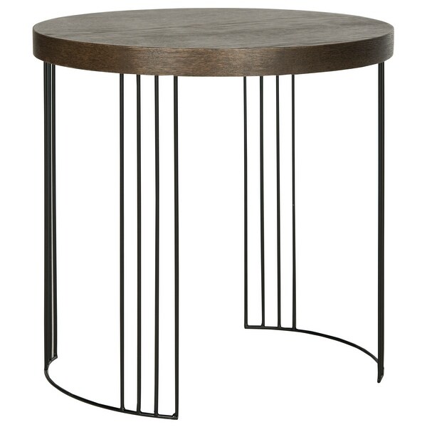 SAFAVIEH Mid-Century Modern Kelly Dark Brown/ Black Side Table - 21.6