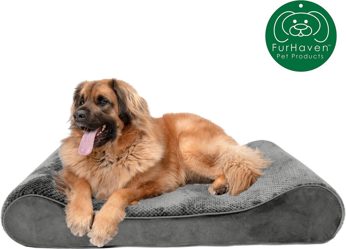 FurHaven Minky Plush Luxe Lounger Orthopedic Cat and Dog Bed w/Removable Cover