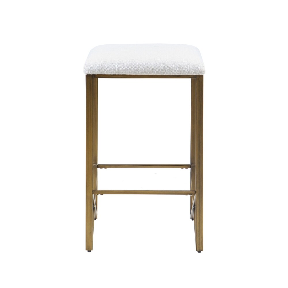 INK+IVY Marino Backless Upholstered Counter Stool   Ivory