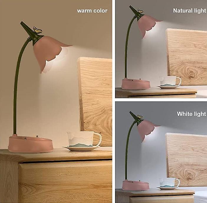 Led Table Light Flower Bird Night Light Desk Lamp Bedroom Room