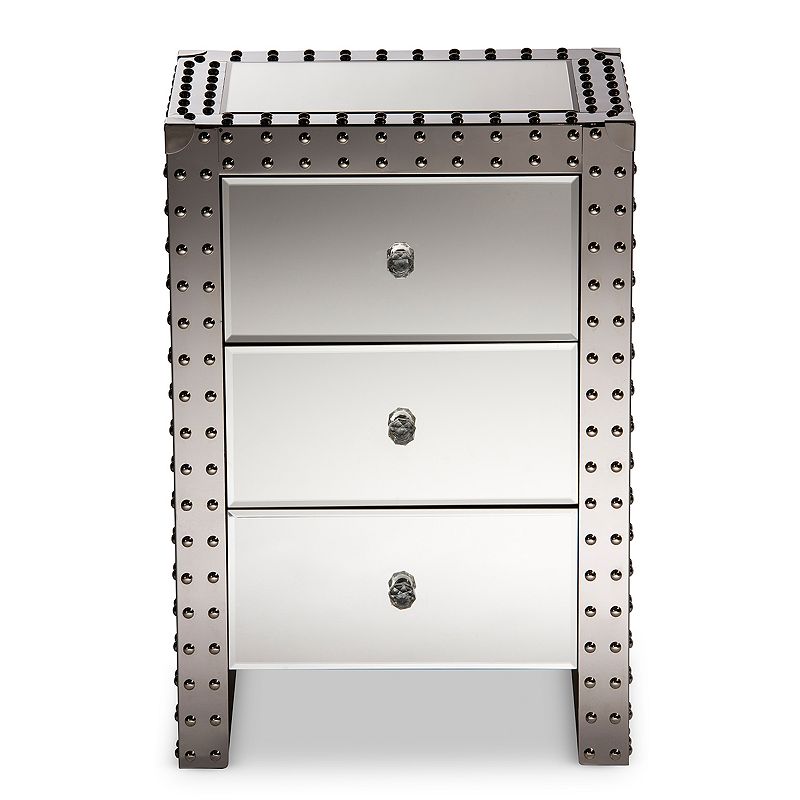 Baxton Studio Azura Mirrored Nightstand