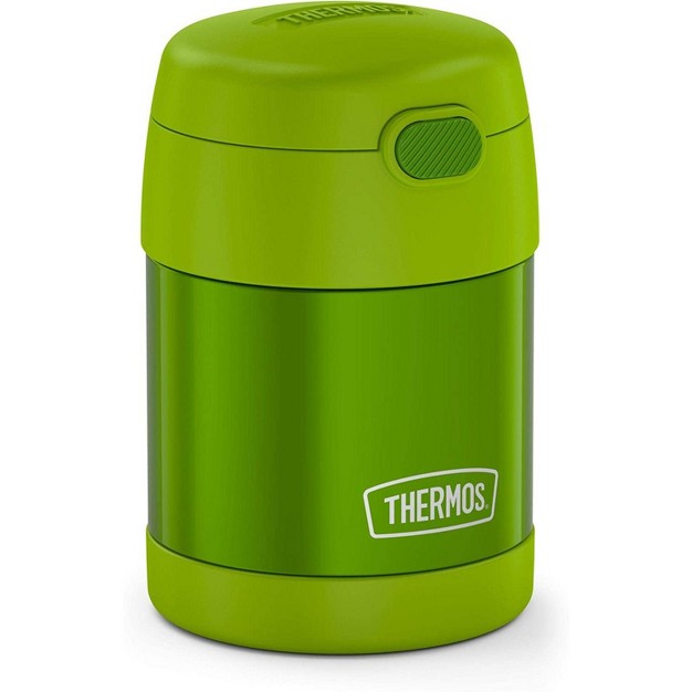 Thermos Funtainer 10 Ounce Stainless Steel Vacuum Insulated Kids Food Jar With Folding Spoon Lime