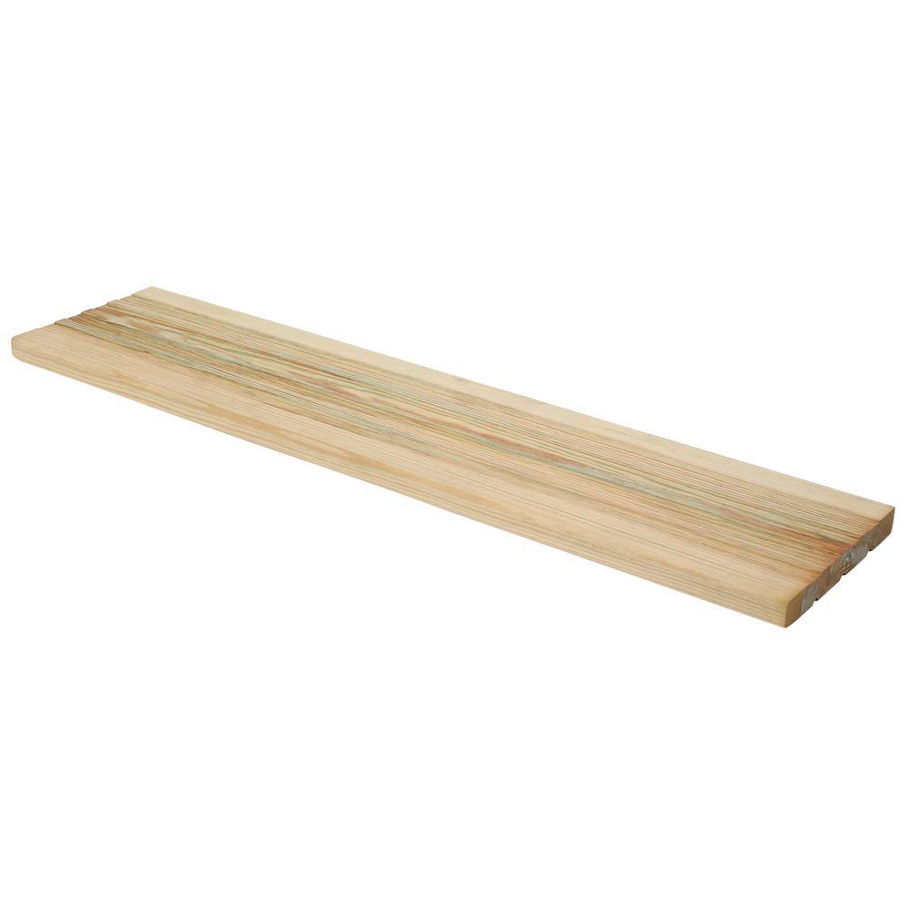 48 in. X 12 in. Pressure-Treated Southern Yellow Pine Wood Step-Tread 105655