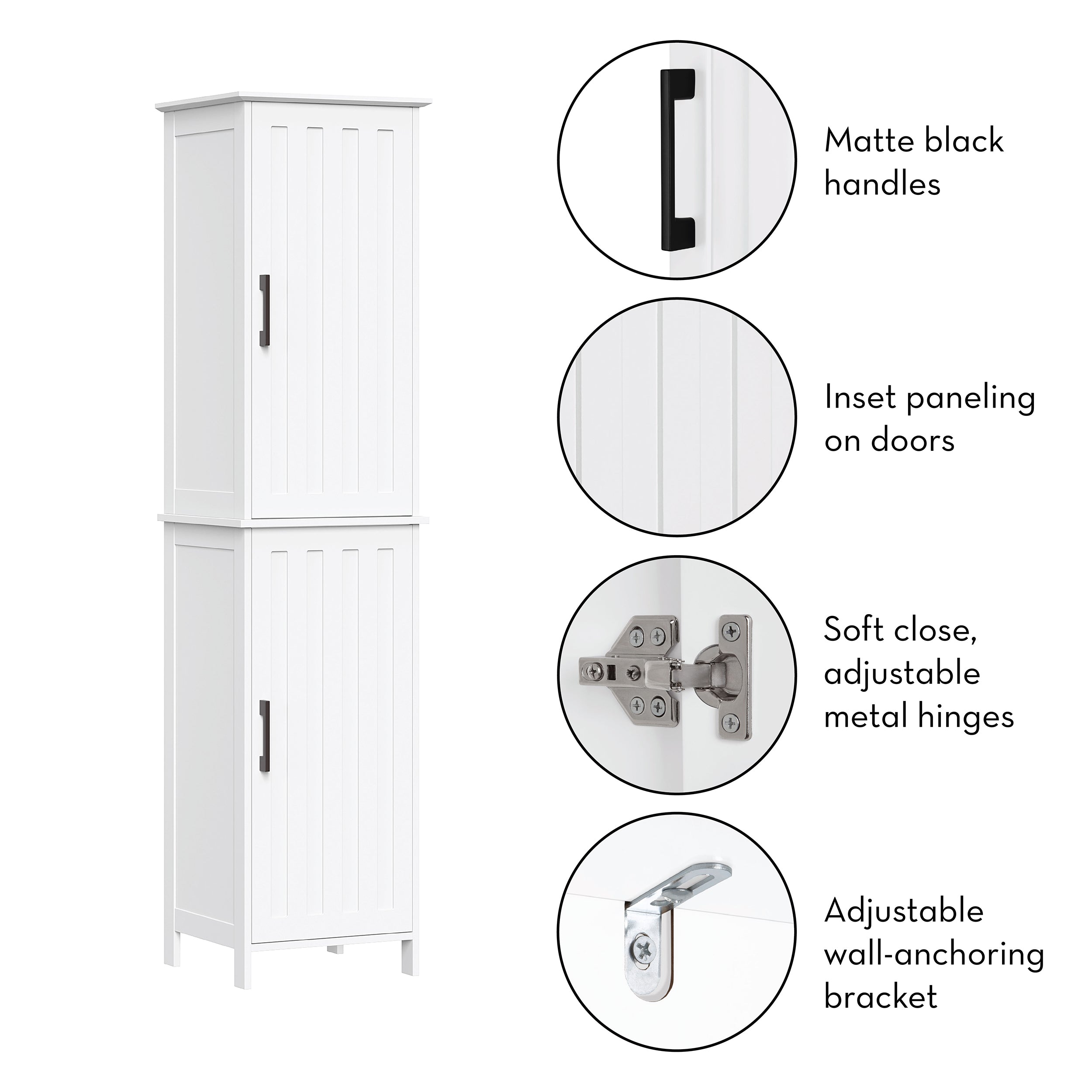 RiverRidge Home Monroe Two-Door Tall Cabinet - White