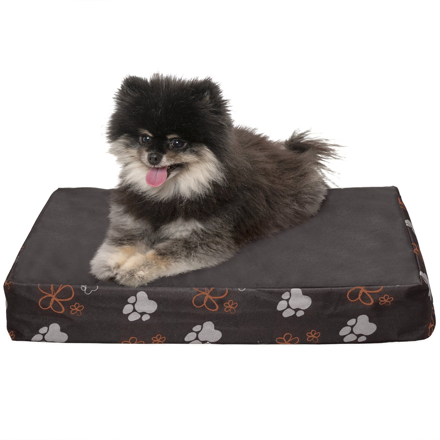 FurHaven | Deluxe Memory Foam Indoor/Outdoor Garden Mattress Pet Bed for Dogs and Cats， Bark Brown， Small