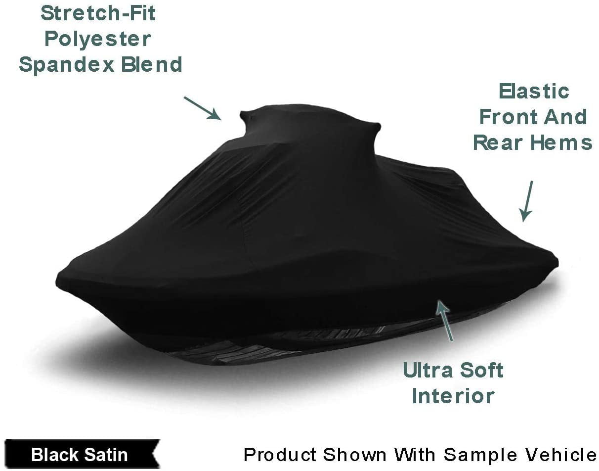 Indoor Jet Ski Cover for Polaris Virage TXi 2001-2002 - Black Satin - Ultra Soft and Stretchy - Protects from Dust and Dings Inside! Includes Storage Bag - Indoor ONLY