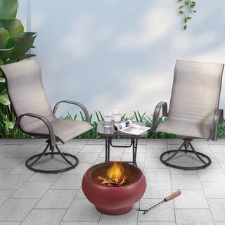 Teamson Home 22 in. W Maroon Outdoor Concrete Wood Burning Fire Pit HR17501AC