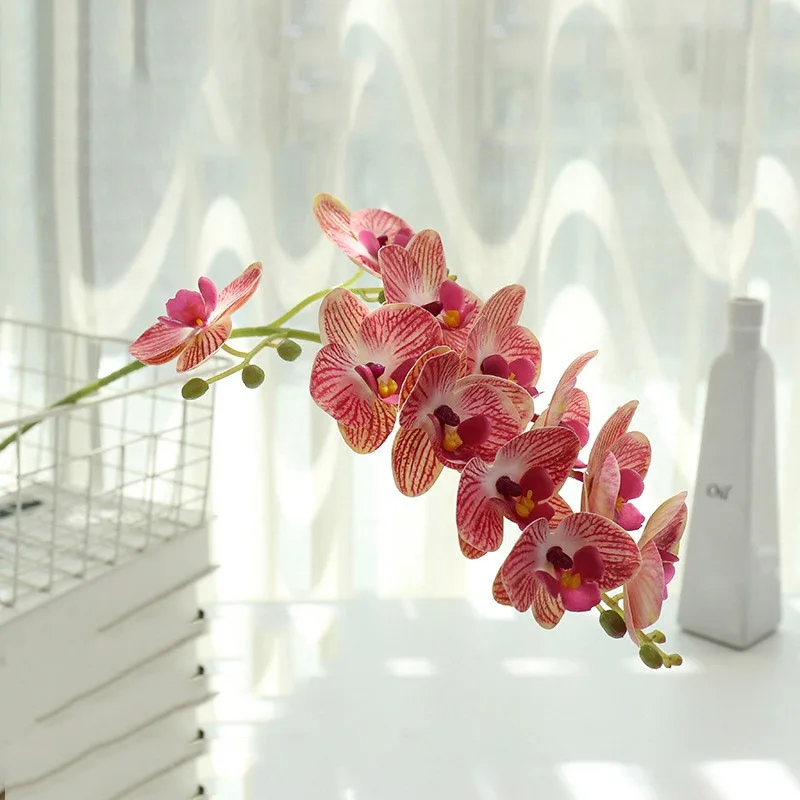 Artificial Flowers Arrangements Realistic White Phalaenopsis Orchid for Home Living Room Office Bedroom Bathroom Kitchen Dining