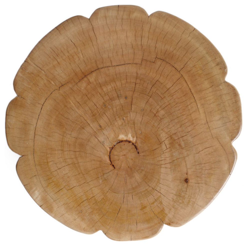 Natural Scallop Stump Stool   Rustic   Side Tables And End Tables   by Design Mix Furniture  Houzz