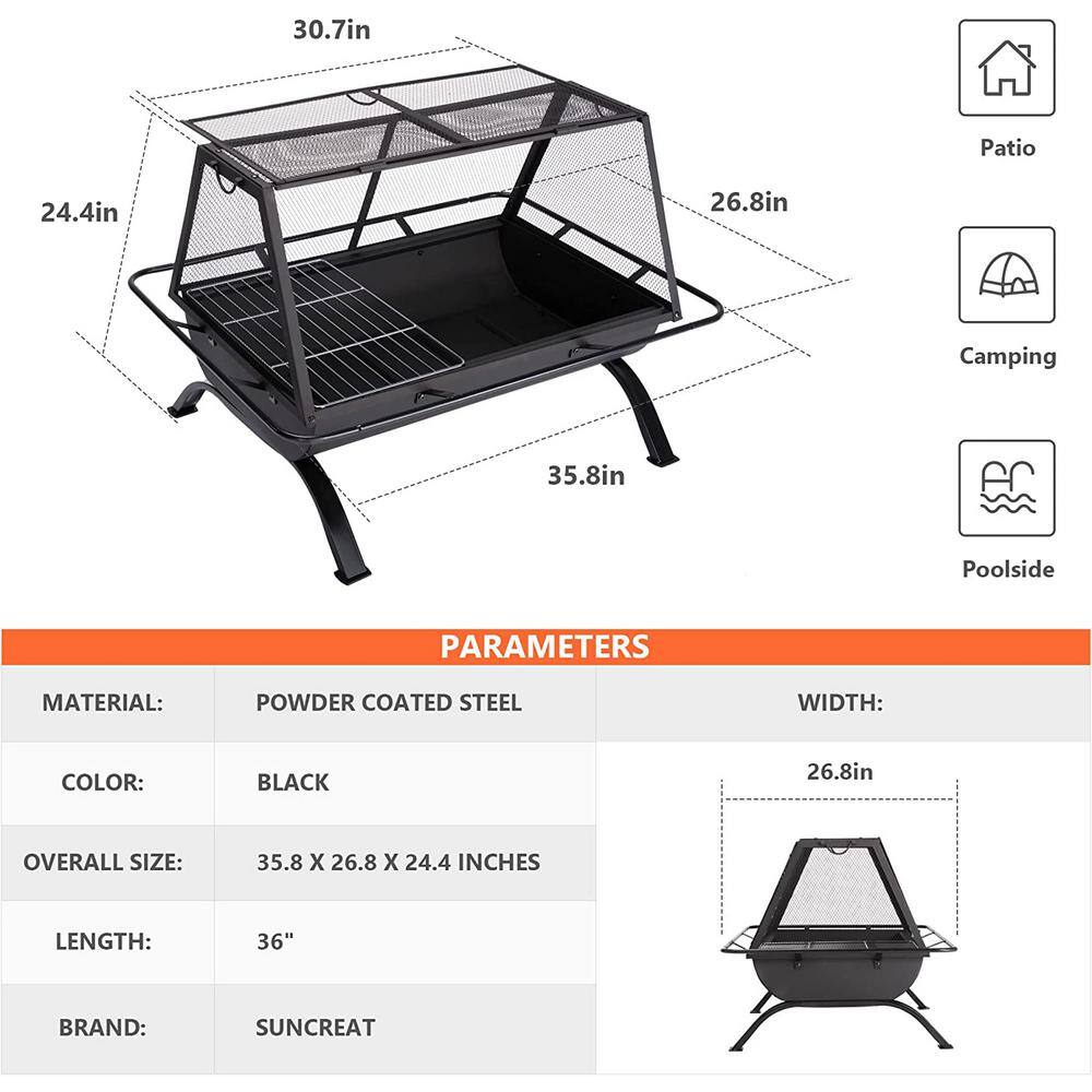 SUNCREAT 36 in. Outdoor Fire Pit SFP003-1