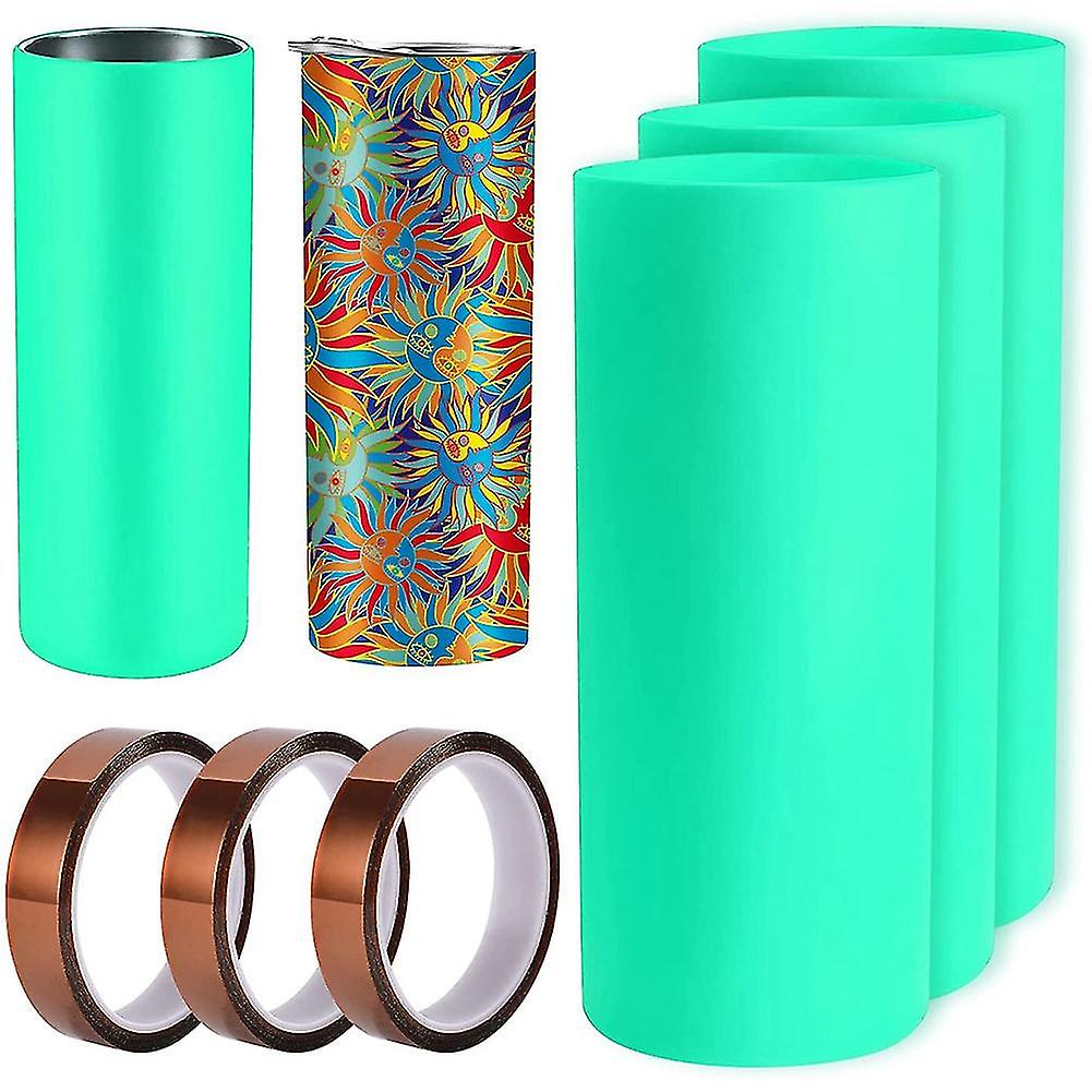 3 Set Sublimation Tumblers Silicone Bands Sleeve For 20 Oz Skinny Straight Blanks Cups With Transfe