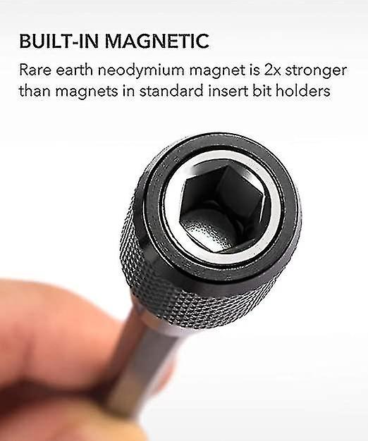 2 Pcs 1/4 Inch Hex Shank Quick Release Bar Socket Screwdriver Bit Holder， Magnetic Extension Chuck A