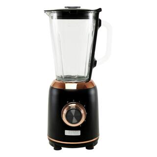 HADEN Heritage 56 oz. 5-Speed Black and Copper Blender with Dual Safety Lock Jug 75038