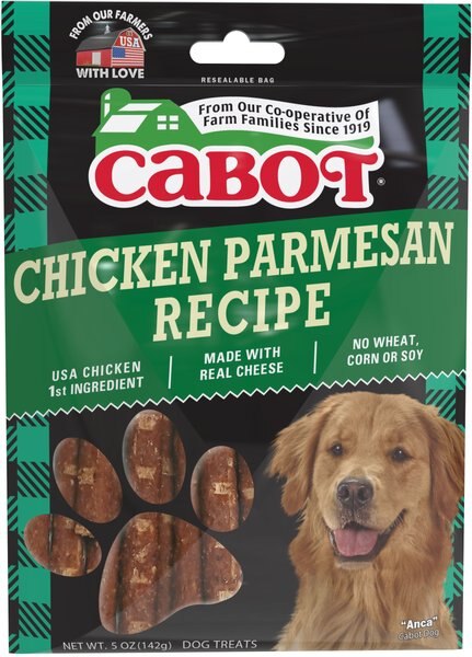 Cabot Chicken Parmesan Flavored Crunchy Dog Treats， 5-oz bag